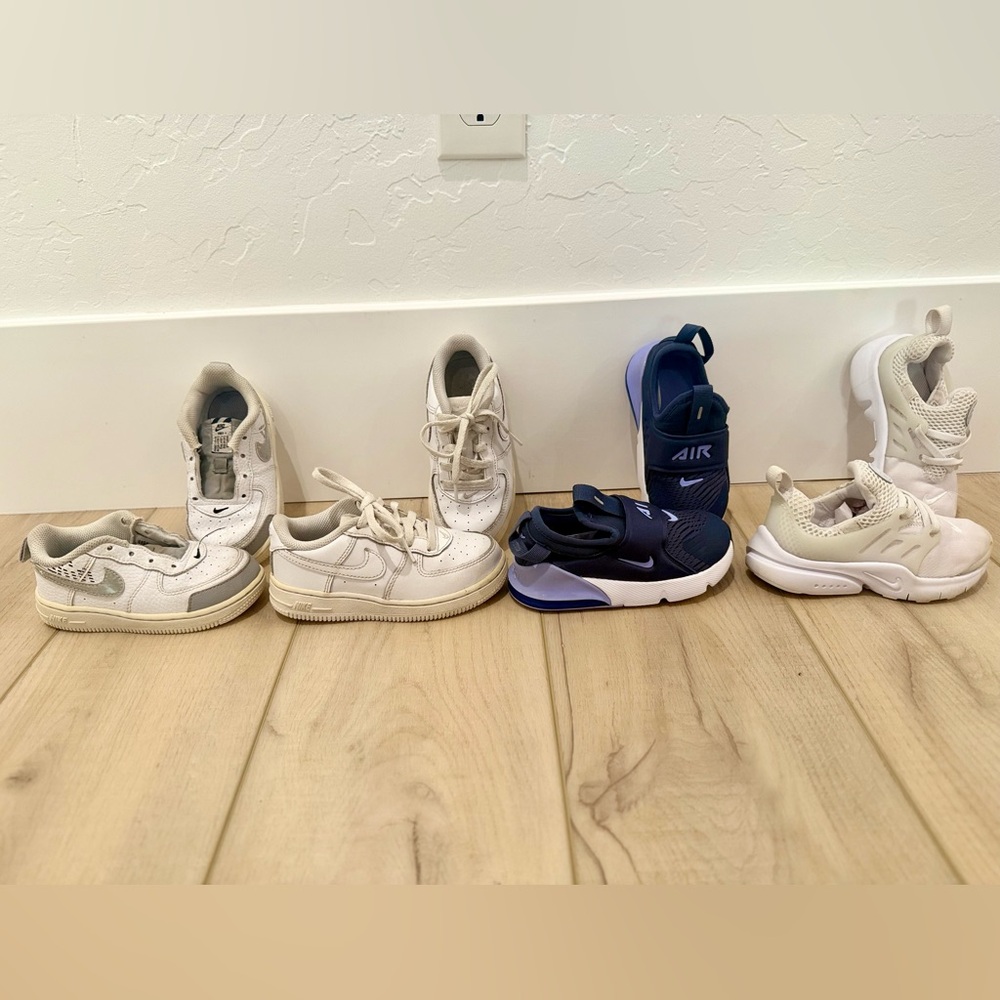 LOT 4 Pairs Toddler Boy Size 8 & 9 NIKE Sneakers Air Force 1 & Air Max